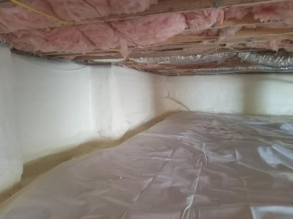 Crawl space encapsulation with closed-cell spray foam for Attic Insulation in Amherst