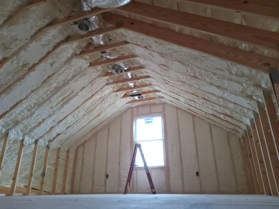 Spray foam roofing application for Crawl Space Insulation project in Amherst